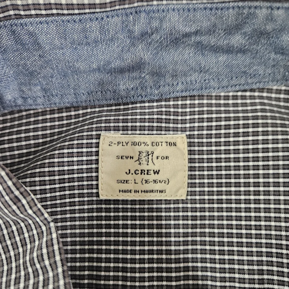 J. Crew Blue Plaid Button Down Shirt Mens Size Large